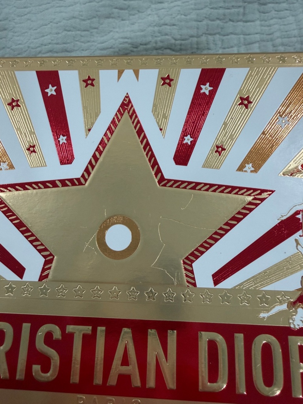 Dior Gold and Red Star Ornament with White Ribbon - Picture 5 of 6